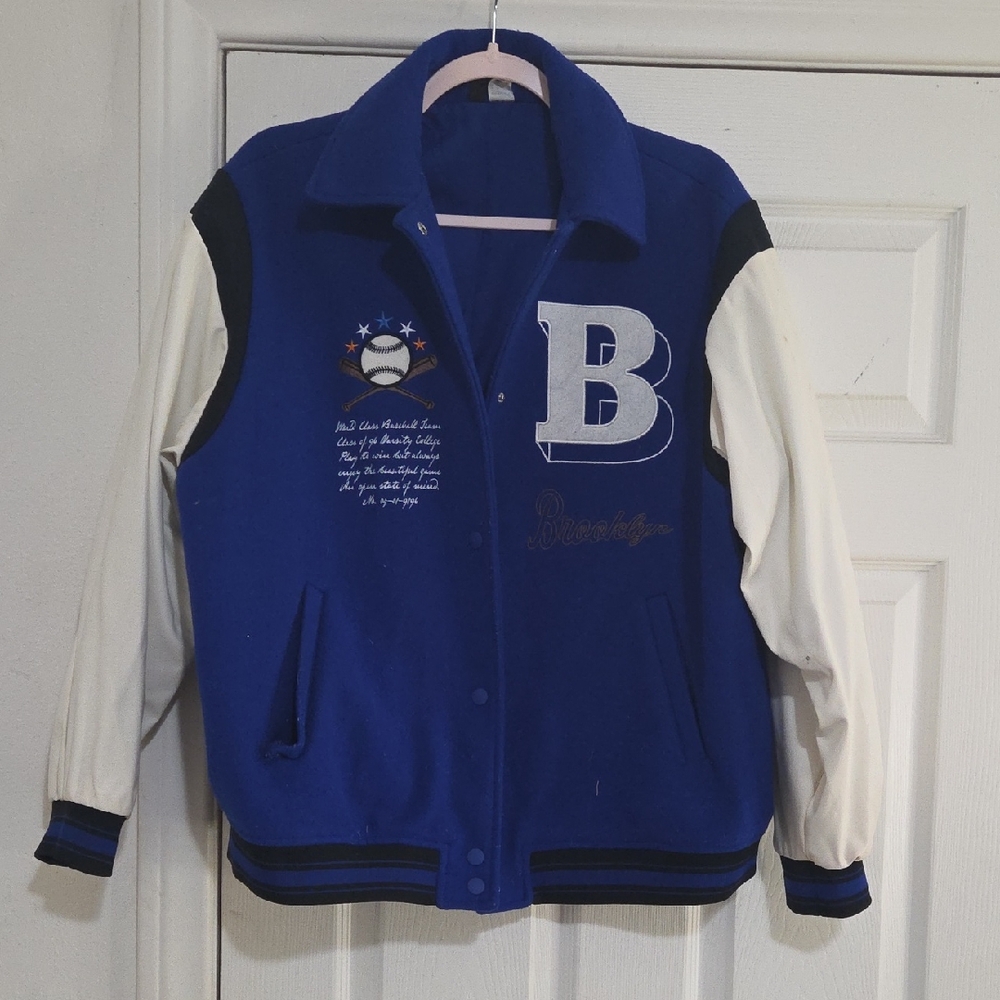 H&M Blue and White Kids Varsity Jacket